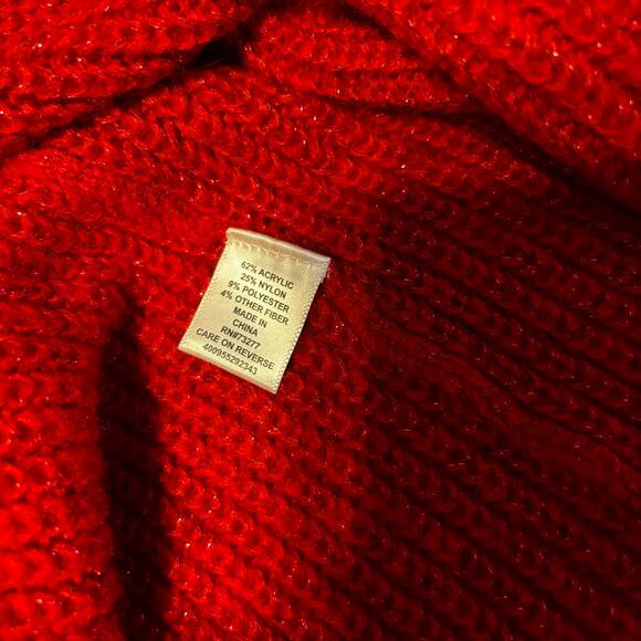 NWOT Elle Women's Red Shimmer Open Front Cardigan Sweater Size XL - Picture 6 of 6